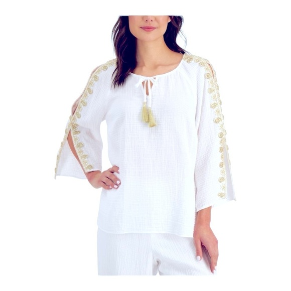 JM COLLECTION
Embroidered Shoulder Tassel
Top XL - Picture 1 of 11